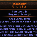 PERFECT INGENUITY BELT 30/30 BONUSES FROM RINGS 3 CHARM SLOTS DEADEYE FALLING THUNDER INVOKER MONK