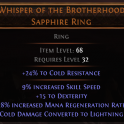 RISE OF THE ABYSS Whisper of the Brotherhood UNIQUE RING LVL 32 REQ 100% COLD DMG Converted to LIGHT