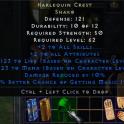 SHAKO HARLEQUIN CREST HELM - HC HARDCORE - D2R LADDER