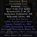ARACHNID MESH ARACH BELT - HC HARDCORE - D2R LADDER