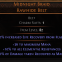 DAWN OF THE HUNT Midnight Braid Rawhide Belt UNIQUE BELT NO LVL REQUIRED