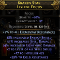 SORCERESS WITCH FOCUS +2 LEVEL OF ALL SPELL SKILLS 94% LIGHTNING DMG 51% SPELL DAMAGE 17 INT 39 COLD
