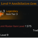 ⭐(EU Central )⭐Tier 3 Level 9 Annihilation Gem (Damage Gem) _Class ang Skill Random