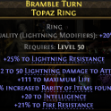 RING 2-50 LIGHTNING DAMAGE 111 LIFE 37% RARITY FOUND 20 INTELLIGENCE 21% FIRE RES 25% LIGHTNING RES