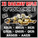X1 RAILWAY RIFLE OF YOUR CHOICE best kind of RAILWAY RIFLE check description