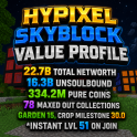 ⚡SKYBLOCK PROFILE ⚡ 16.3 BILLION UNSOULBOUND ⚡22.6 BILLION TOTAL ⚡334M PURE COINS
