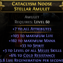 RARE AMULET +3 ALL MELEE SKILLS 103 LIFE 160 MANA SPIRIT ALL ATTR COLD RESIST LVL 60 REQ