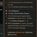2GA Mjölnic Ryng (97/100) *141 Willpower* *12% Critical Strike Chance* 25% move speed 1 endless tem
