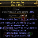RING WITH 25% LIGHTNING DMG 95 LIFE 24% RARITY 22 STR 37% FIRE 39% COLD RESIST