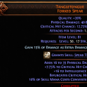 3 SOCKETED 20% QUALITY TANGLETONGUE +7% CRITICAL HIT CHANCE BASE DEADEYE SPEAR LIGHTNING SPEAR AMAZO