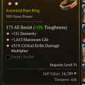 3GA Ring GA Critical Strike Damage Multiplier/GA Dexterity/GA Maximum Life/one empty slot
