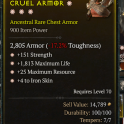 4GA Chest Armor GA(Maximum Resource/Strength/+4 Iron Skin/Maximum Life)