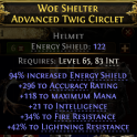 rare helmet(83 INT REQ) 65 level - 118 max mana/42% lightning res/34% fire res/21 int/296 accuracy r