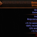 PERFECT 3 SOCKETED 15% REDUCED CAST SPEED DOEDRE'S TENURE STITCHED GLOVES LICH CHAOS DOT