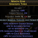 LIGHTNING SPEAR AMAZON HELM 310 ENERGY SHIELD 424 ACCURACY 21 RARITY 28 COLD 30 LIGHT RESIST 41 LIFE