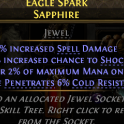 SORC BLOOD MAGE STORMWEAVER JEWEL 7% SPELL DMG 17% CHANCE TO SHOCK PENETRATES 6% RECOVER MANA PER KI