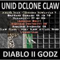 UNID Dclone Claw Super Rare item | GG WW Sin claw | Project Diablo 2 S9 Softcore | Real Stock
