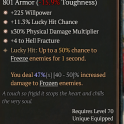 4GA Frostburn (47/50) GA(+4 Hell Fracture/Willpower/Lucky Hit Chance/Physical Damage Multiplier)