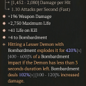 4GA The Blade of Sight Aflame (420/600) GA(+4 Bombardment/Weapon Damage/Maximum Life/Life on Kill)