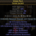 LIGHTNING SPEAR AMAZON CHEST 786 EVASION 305 ENERGY SHIELD 55 SPIRIT 30% FIRE 29% COLD 24% LIGHT RES