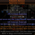 RISE OF THE ABYSSAL FORSAKEN BANGLE UNIQUE AMETHYST CHARM UNIQUE CHARM LVL 40 REQ