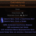 DAWN OF THE HUNT Earthbound Voltaic Staff UNIQUE STAFF LVL 10 REQ LIGHTNING SORCERESS  STAFF