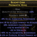 DAWN OF THE HUNT RARE RING 42 COLD DMG 28% COLD DMG 118 LIFE 30 STRENGTH 24% ALL RESISTANCES 6% MANA