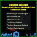 [Bundle] 6 Backpack Skins [Camo/Cultist/Princess/Blue Ridge/Safari Crocolossus-Gorilla]