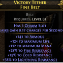 RISE OF THE ABYSSAL BELT 141 ARMOR 124 LIFE 112 MANA 28% FIRE 19% COLD 38% LIGHTNING RESISTANTES