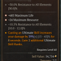 2GA Ultimate Sorc Amulet - +30% AllRes / +685 Life / +24 MaxRes
