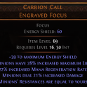 DAWN OF THE HUNT Carrion Call UNIQUE FOCUS LVL 16 REQUIRED WITCH FOCUS MINION FOCUS