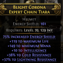 rare helmet(129 INT REQ) - level 70 - 149 max mana/38% cold res/37% lightning res/10 int/119 max lif