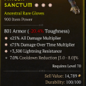 3GA Gloves GA Damage Over Time Multiplier GA All Damage Multiplier GA Lightning Resistance 7% cooldo