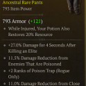 ANCESTRAL PANTS LVL 68 2X DAMAGE REDUCTION DAMAGE WHEN KILL ELITE