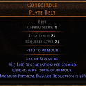 DAWN OF THE HUNT Infernoclasp Plate Belt UNIQUE BELT LVL 24 REQUIRED MAXIMUM FIRE RESISTANCE BELT