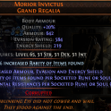 MORIOR INVICTUS GRAND REGALIA CHEST 100% RARITY 50% ALL RESIST 642 ARMOUR 584 EVASION 219 ENERGY SHI