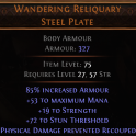 RISE OF THE ABYSSAL Wandering Reliquary Steel Plate UNIQUE CHEST LVL 27 REQ UNIQUE BODY ARMOUR