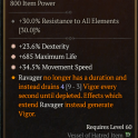 (S10) Legendary Amulet 3GA - Dexterity - Maximum Life - Movement Speed