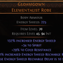 RISE OF THE ABYSSAL Gloamgown Elementalist Robe UNIQUE CHEST LVL 45 REQ SORCERESS WITCH CHEST