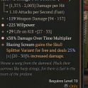 2GA Elegy (25/30) GA Willpower/119 weapon dmg 29 life on kill GA Damage Over Time Multiplier
