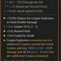 3GA Black River (152/160) ✷3 Hewed Flesh ✷3 Fueled By Death ✷75% Chance Deal Double Damage