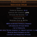 DAWN OF THE HUNT Tyranny's Grip UNIQUE SPEAR LVL 5 REQUIRED HUNTRESS SPEAR AMAZON SPEAR