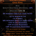 17 SPIRIT VENTOR'S GAMBLE RING 52 LIFE 25% RARITY FOUND 17/31/34 RESISTANCES MINION RING LICH RING