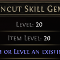 DOWN OF THE HUNT LEVEL 20 PERFECT UNCUT SKILL GEM RANK 20 UNCUT SKILL GEM TIER 20 UNCUT SKILL GEM