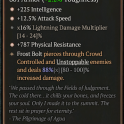 3GA Rimeblood (88/100) GA Intelligence/GA Attack Speed/GA Physical Resistance 16% lightning dmg mult