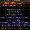 DAWN OF THE HUNT PERFECT 15% ALL RESISTANCES ENFOLDING DAWN UNIQUE CHEST SORCERESS CHEST WITCH CHEST