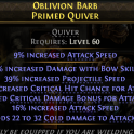 PRIMED QUIVER COLD DMG 37% BOW SKILL DMG 39% PROJ SPEED 25% A. SPEED 34% CRIT CHANCE 33% CRIT BONUS