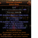 VENTOR'S GAMBLE 17 SPIRIT 32 LIFE 13% RARITY +22/34/37% RESISTANCES MINION WITCH RING LICH INFERNALI