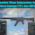 Bloodied 10mm Submachine Gun (+50% critical damage/25% less VATS AP cost)