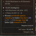 1GA Blizzard Amulet – Ice Spike Chill Variant